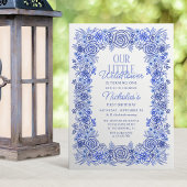 男の子1歳の誕生日ワイルドフラワーフローラ 招待状