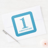 男の子1歳の誕生日 スクエアシール (封筒)