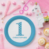 男の子1歳の誕生日 ペーパープレート (パーティー)