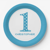 男の子1歳の誕生日 ペーパープレート (正面)