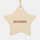 男の子1歳の誕生日、甘いブルーケーキに1つ セラミックオーナメント (裏面)