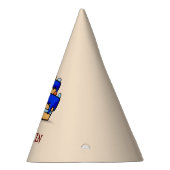 男の子1歳の誕生日、甘いブルーケーキに1つ パーティーハット (右)