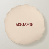 男の子1歳の誕生日、甘いブルーケーキに1つ ラウンドクッション (裏面)