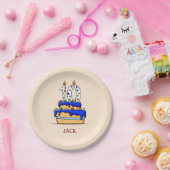 男の子10誕生日、10オンスイートブルーケーキ ペーパープレート (パーティー)