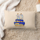 男の子10誕生日、10オンスイートブルーケーキ ランバークッション (ブランケット)