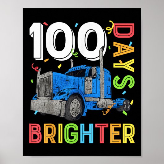 男の子100日明るい先生100th Day Of Schooo ポスター (正面)