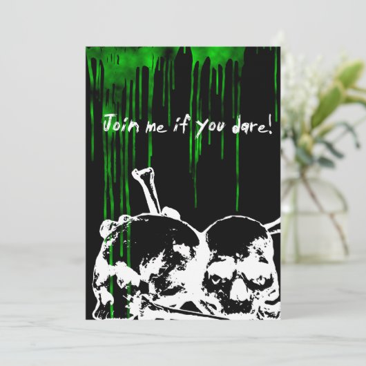 男の子16th誕生日パーティー毒スカルゴシックインビタット 招待状 (スタンド正面)