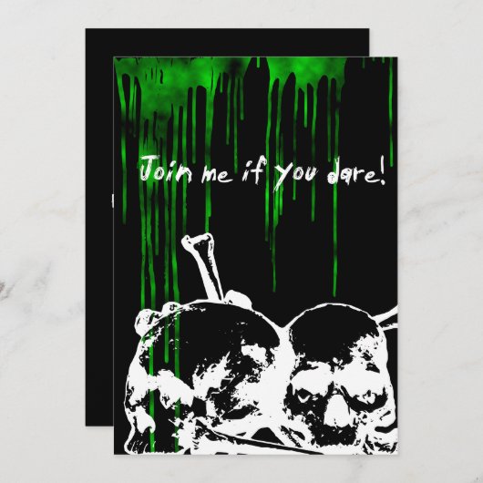 男の子16th誕生日パーティー毒スカルゴシックインビタット 招待状 (正面/裏面)