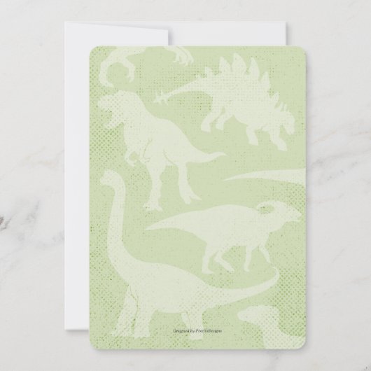男の子1stダイノミテパーティーかわいいワン・ア・サウラス 招待状 (裏面)