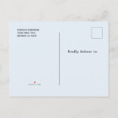 男の子1st誕生日パーティーブルージャングルサファリ インビテーションポストカード (裏面)