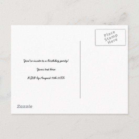 男の子1st誕生日建築ダンプトラックのはがき インビテーションポストカード (裏面)