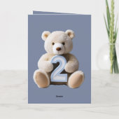 男の子2歳の誕生日かわいいテディベア&バルーン カード (裏面)