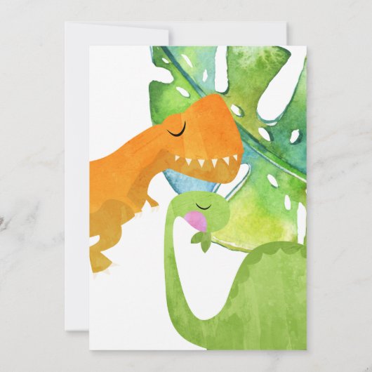 男の子2歳の誕生日の恐竜の男の子2誕生日 招待状 (裏面)