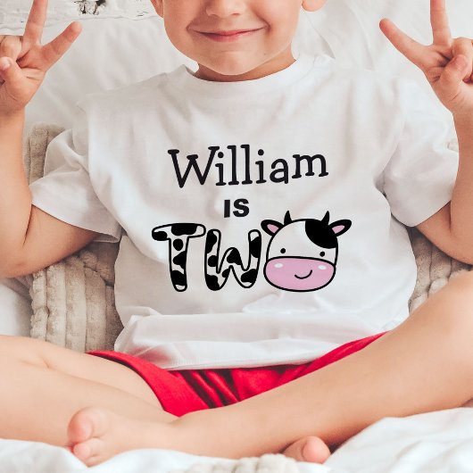 男の子2歳の誕生日カウトパーソナライズされた2枚Tシャツ ベビーTシャツ
