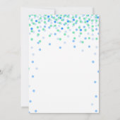 男の子2歳の誕生日2パーティー紙吹雪ブルーグリーン 招待状 (裏面)