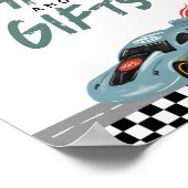 男の子2高速誕生日車カードとギフトサイン ポスター (角)