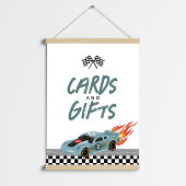 男の子2高速誕生日車カードとギフトサイン ポスター