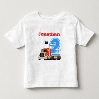 男の子2ndバースデーレッドトラック トドラーTシャツ