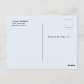 男の子2nd誕生日パーティーブルー淡い色の金ゴールドサファリ ポストカード (裏面)