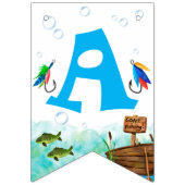 男の子3歳の誕生日魚釣りをテーマにしたハッピーバースデー バンティングフラッグ (第2の旗)