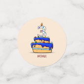 男の子3歳の誕生日、甘いブルーケーキ3歳 コンフェッティ (スモール正面)