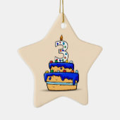 男の子3歳の誕生日、甘いブルーケーキ3歳 セラミックオーナメント (右)