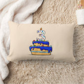 男の子3歳の誕生日、甘いブルーケーキ3歳 ランバークッション (ブランケット)