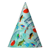 男の子3歳の誕生日O-Fishに関連した魚釣りをテーマ パーティーハット (左)
