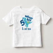男の子5歳誕生日T-RexパーソナライズTシャツ トドラーTシャツ (正面)