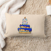 男の子8誕生日, 8の上に甘いブルーケーキ ランバークッション (ブランケット)