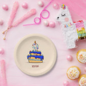 男の子9誕生日、9オンスイートブルーケーキ ペーパープレート (パーティー)