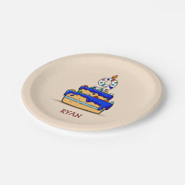 男の子9誕生日、9オンスイートブルーケーキ ペーパープレート