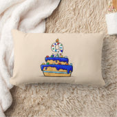 男の子9誕生日、9オンスイートブルーケーキ ランバークッション (ブランケット)