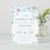 男の子 あ Little Snowflake がやってくる ベイビーシャワーI 招待状 (スタンド正面)