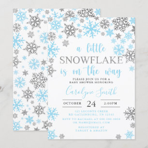 男の子 あ Little Snowflake がやってくる ベイビーシャワーI 招待状