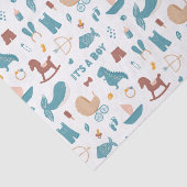 男の子。かわいい青おもしろい動物のおもちゃ赤ちゃんシャワー 薄葉紙 (詳細)