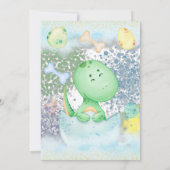 男の子 かわいい 恐竜 ベビーシャワー 招待状 (裏面)