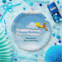 男の子 かわいい 旅行 飛行機 キッズ 誕生日 カスタム ペーパープレート