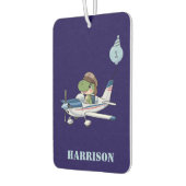 男の子 かわいい 青い飛行機 恐竜 子供 1歳 誕生日 カーエアーフレッシュナー (左)