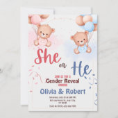 男の子？それとも女の子？息をのむ水彩の性別発表 招待状 (正面)