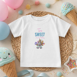 男の子 アイスクリーム トラック ツースイート 2歳の誕生日パーティー ベビーTシャツ