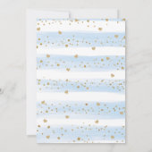 男の子 ウッドランド ベイビー シャワー バイ メール ブルー ゴールド ハート 招待状 (裏面)