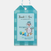 男の子 シリー・グース 1歳の誕生日 ブループレイド ギフトタグ (正面)