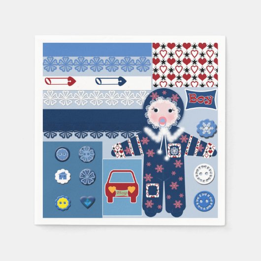 男の子 スタンダードカクテルナプキン (正面)