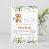 男の子 タイガー ベビーシャワー 招待状 (スタンド正面)