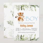 男の子 タイガー ベビーシャワー 招待状 (正面/裏面)