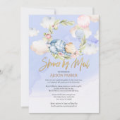 男の子 テディベア かわいい 森の 赤ちゃんのシャワー メールで 招待状 (正面)