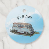 男の子、バン、セダンのための赤ちゃんシャワー フェイバータグ (裏面)