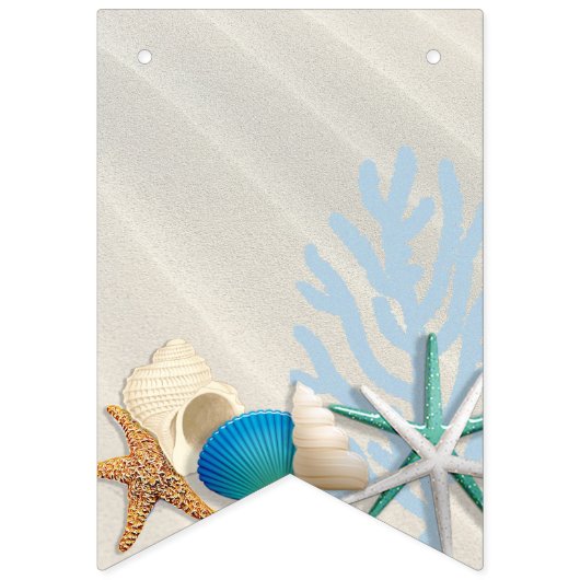 男の子、ビーチをテーマにした男の子の赤ちゃんシャワー バンティングフラッグ (第2の旗)