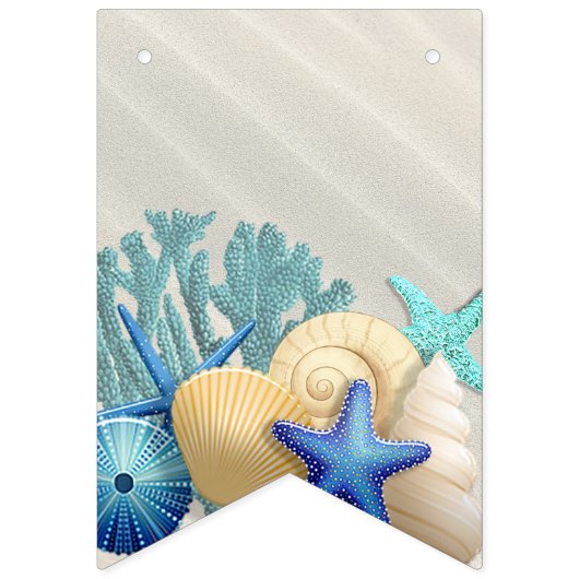 男の子、ビーチをテーマにした男の子の赤ちゃんシャワー バンティングフラッグ (第1の旗)